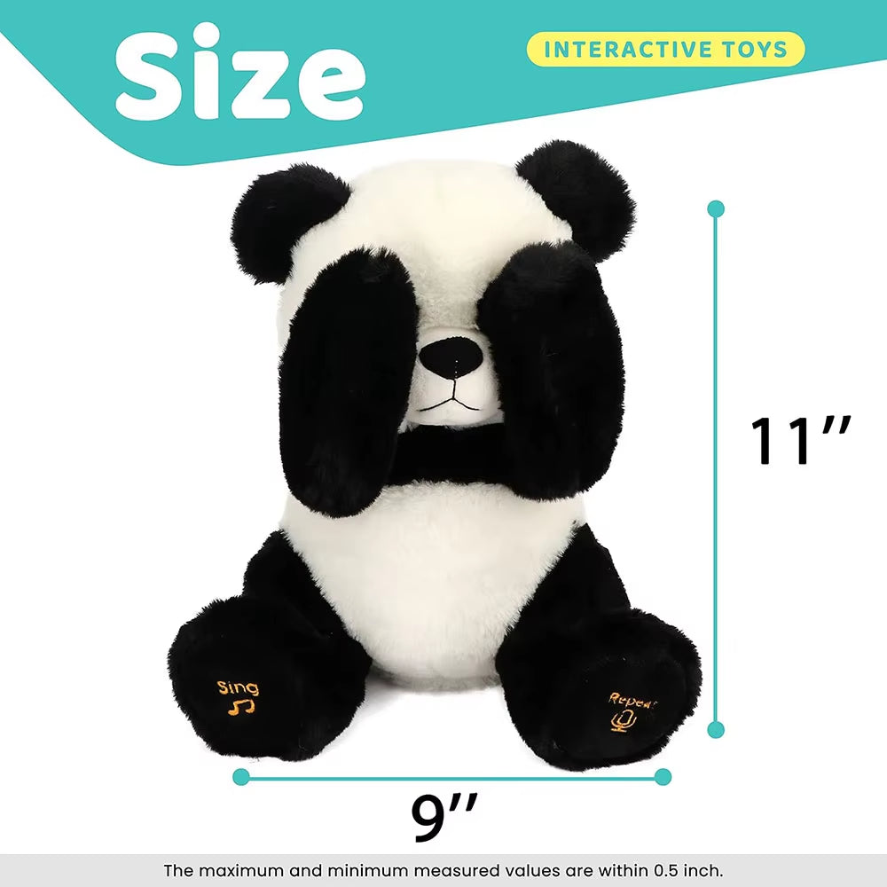 Peek a Boo Panda Bear Plush Toy Interactive Electric Stuffed Animal Repeats What You Say Singing Talking Musical Peek a Boo Bear